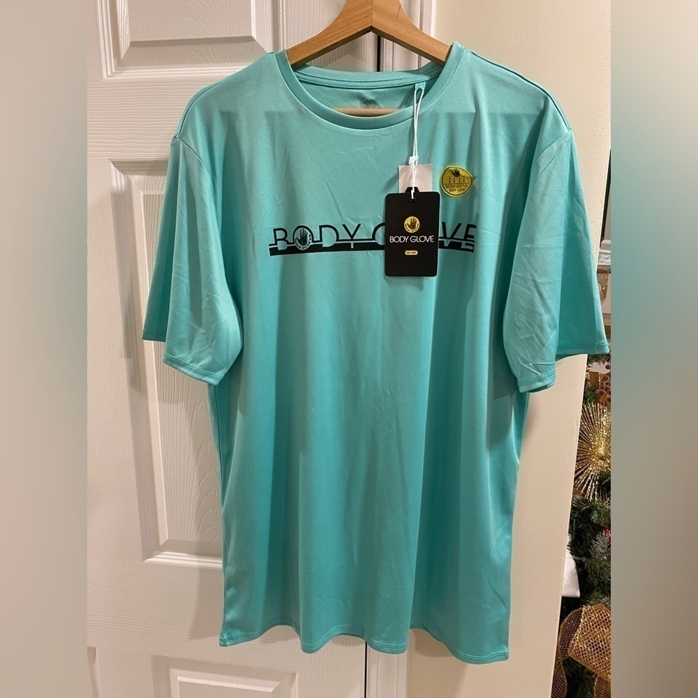 NWT BODY GLOVE TURQUOISE MENS SWIM TOP SIZE LARGE